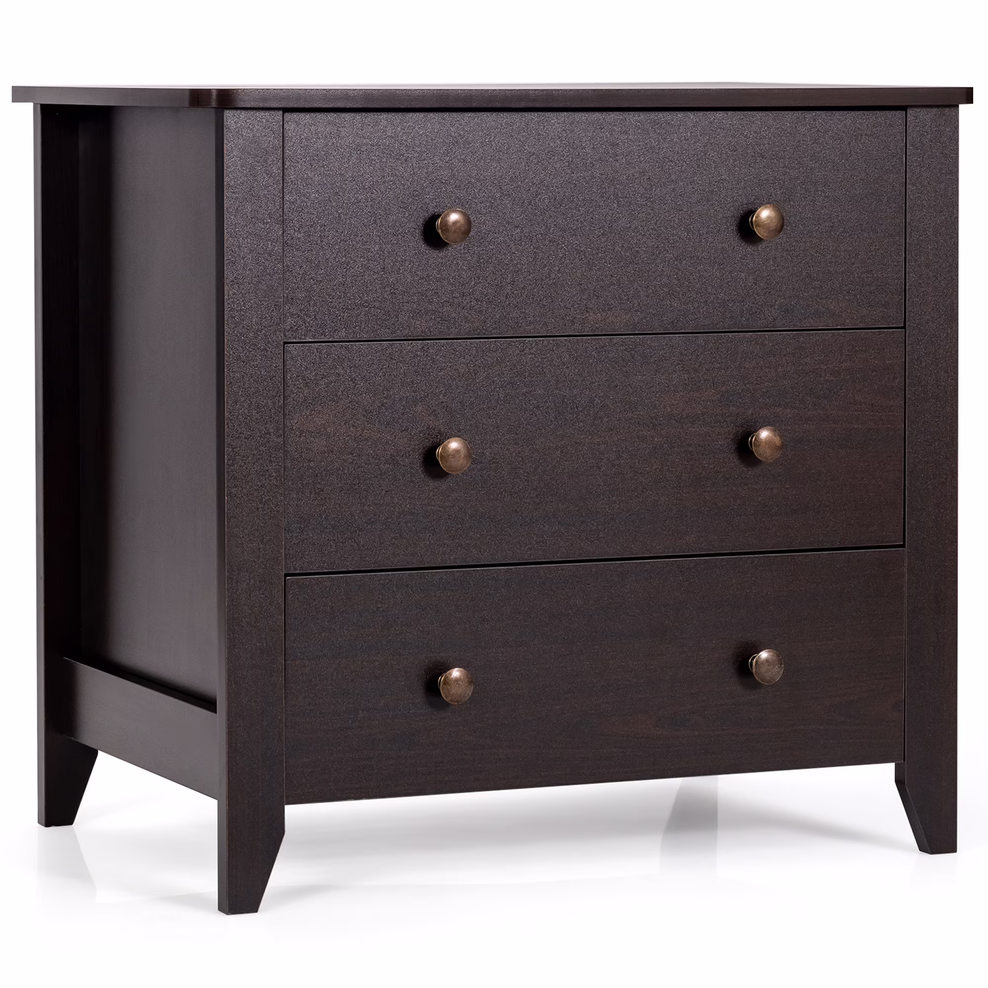 3 Drawer Dresser Chest of Drawers Bedside Table for Living Room Bedroom Espresso(Espresso)