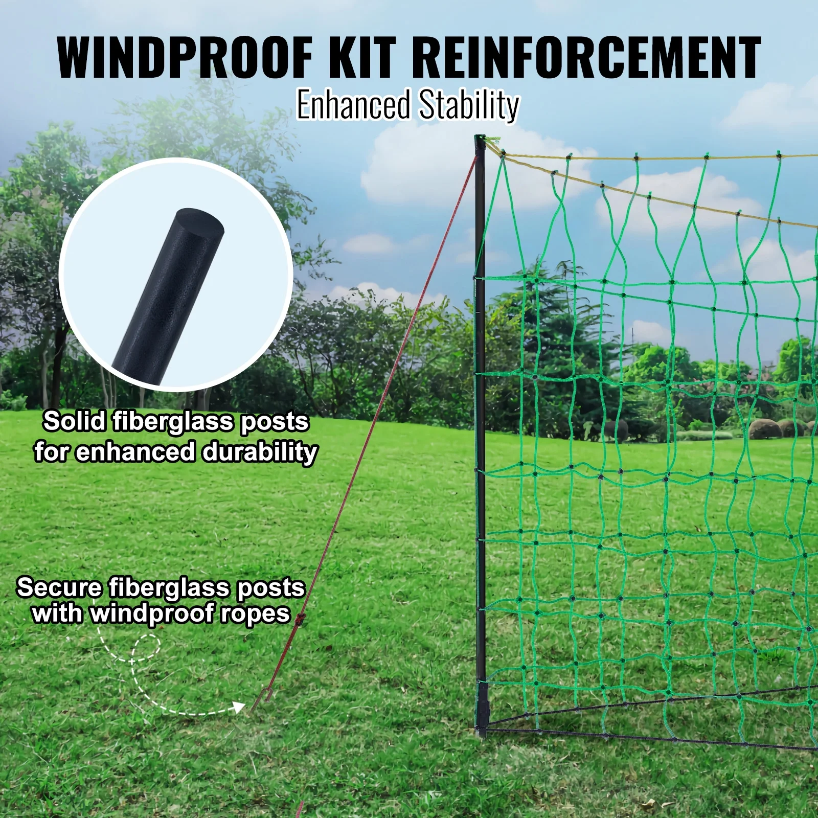 42" H x 164" L Electric Mesh Fence Kit with Post Staples Sheep Fence - Image 3