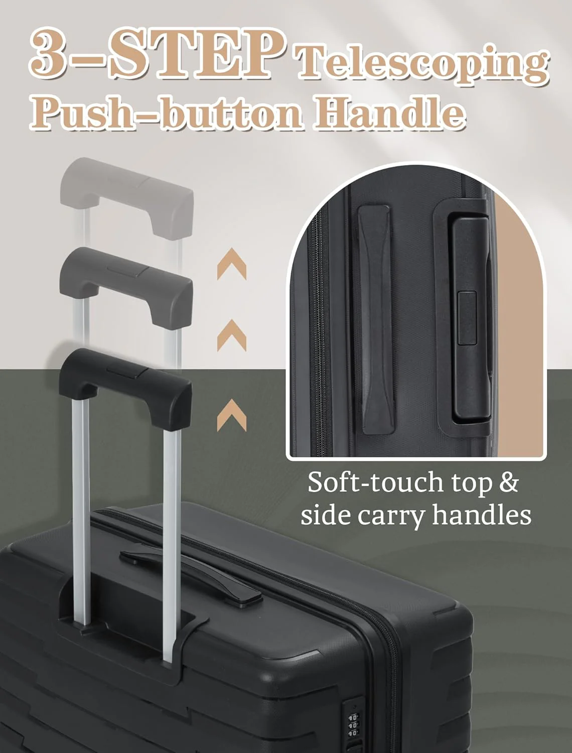 Ensemble de 5 valises à roulettes, valise rigide en ABS avec roulettes multidirectionnelles