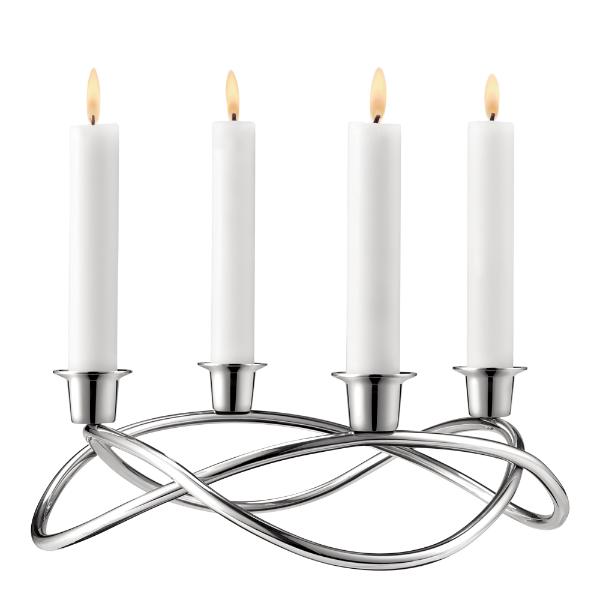 Adventsstake 26 cm sølv blank