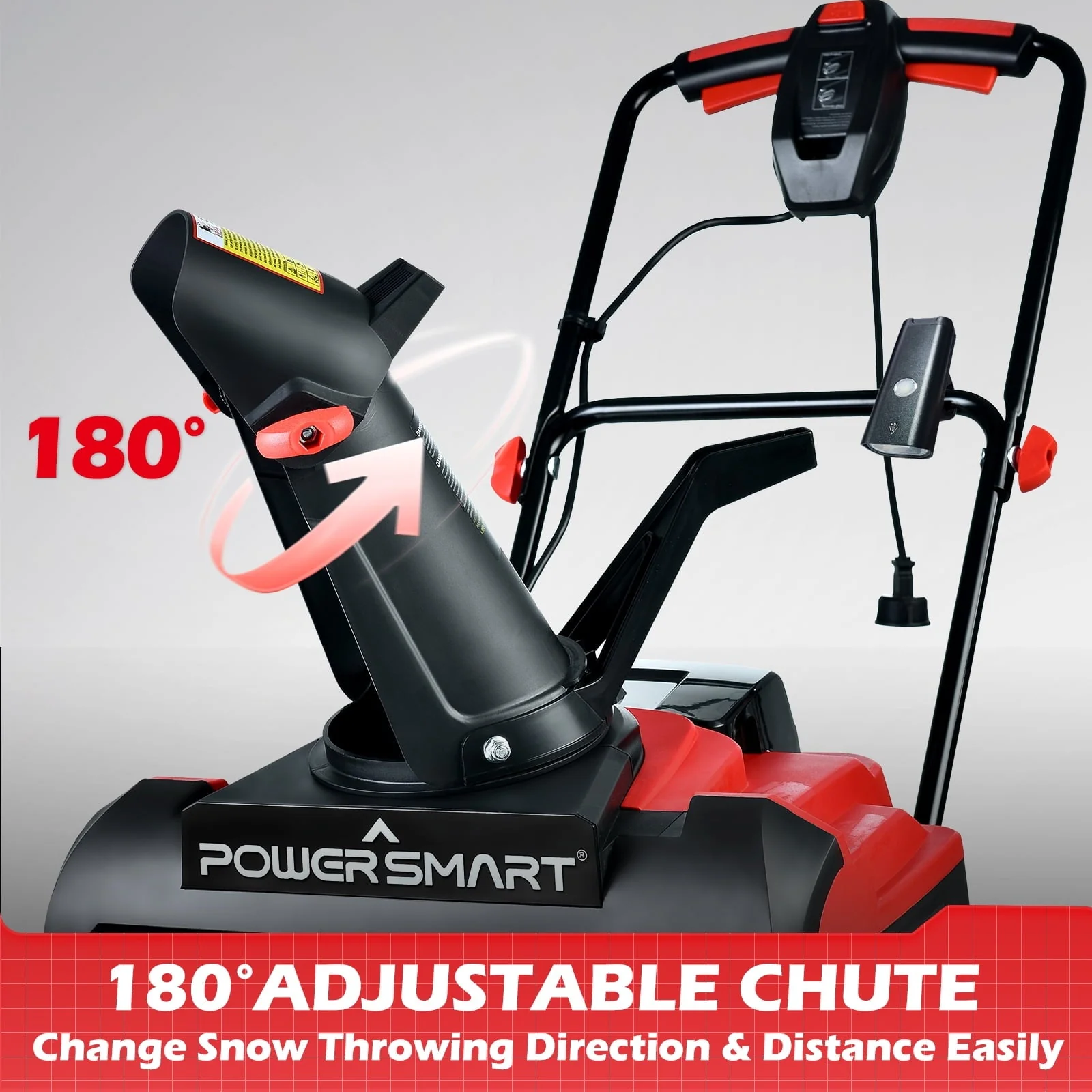 PowerSmart Electric Snow Blower, 21 inch 15 Amp Corded Single Stage Snow thrower with Rechargeable LED Light, DB5021LW Image 6