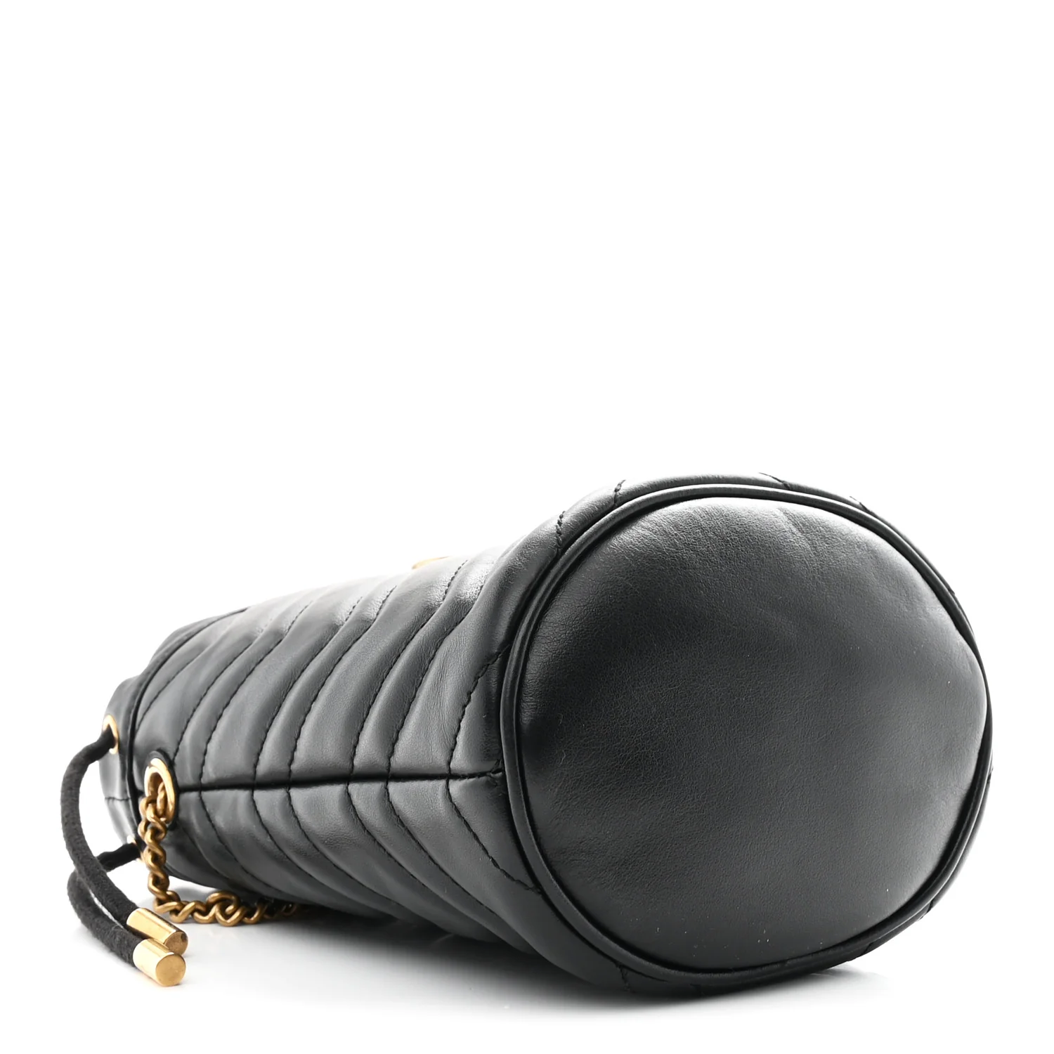 Calfskin Matelasse Mini GG Marmont 2.0 Bucket Bag Black
