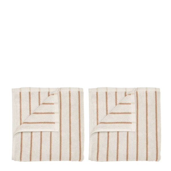 Arto gjestehåndkle 50x30 cm 2 stk beige/orange