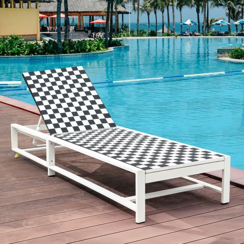 Chaise longue d'extérieur inclinable et réglable pour jardin et piscine