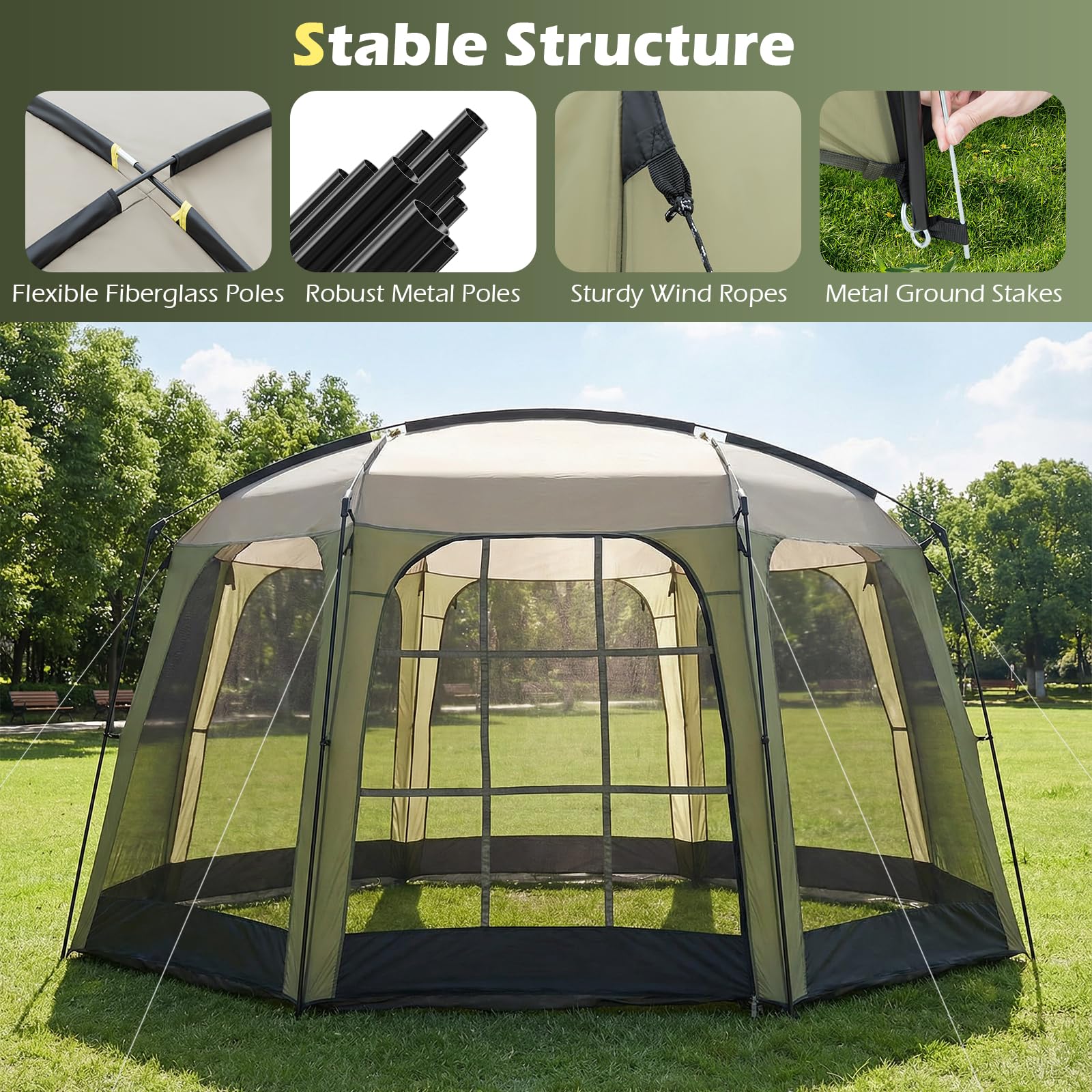 Tangkula 12.5' x 11.7' Screen House Tent