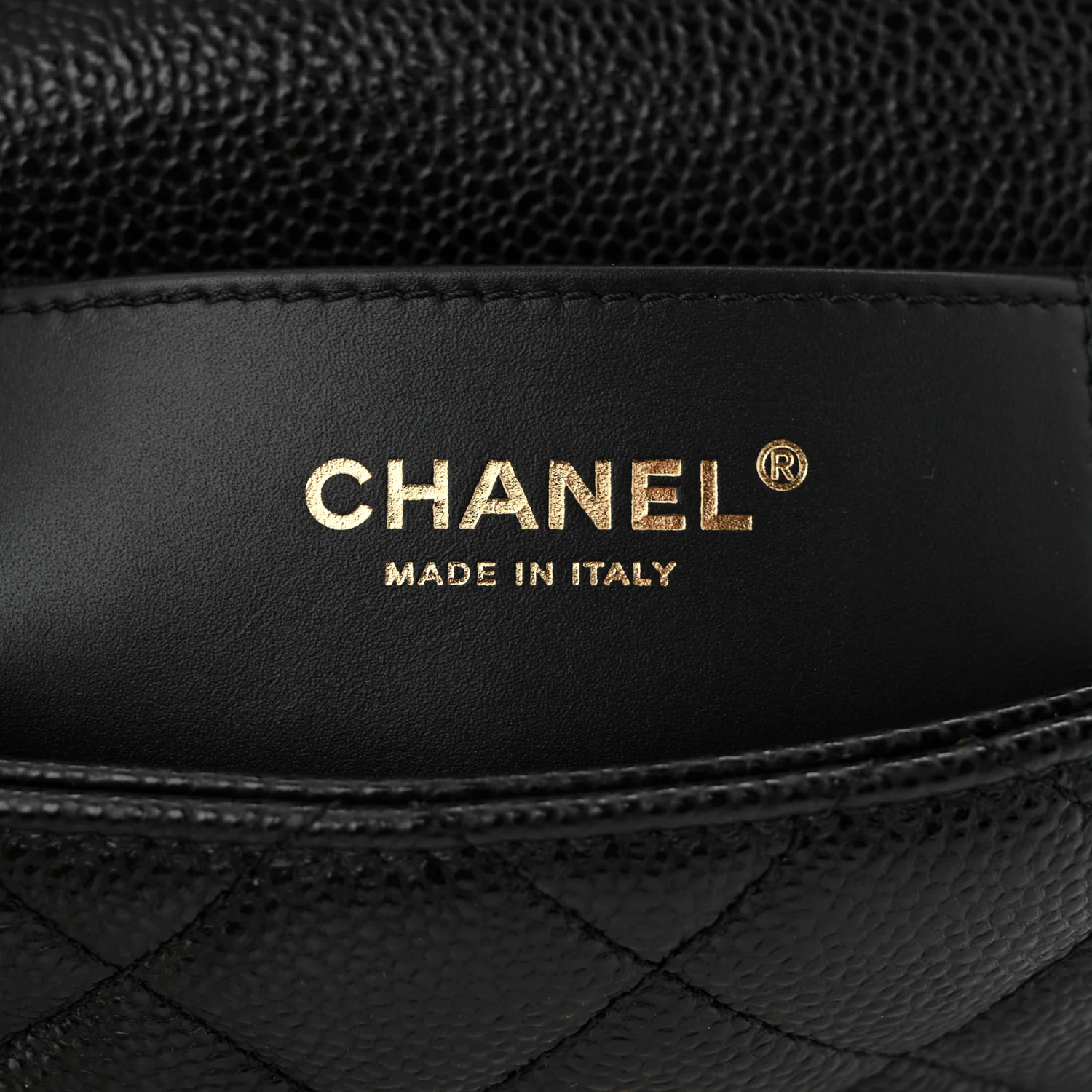 Grained Lambskin Quilted Mini Flap Black