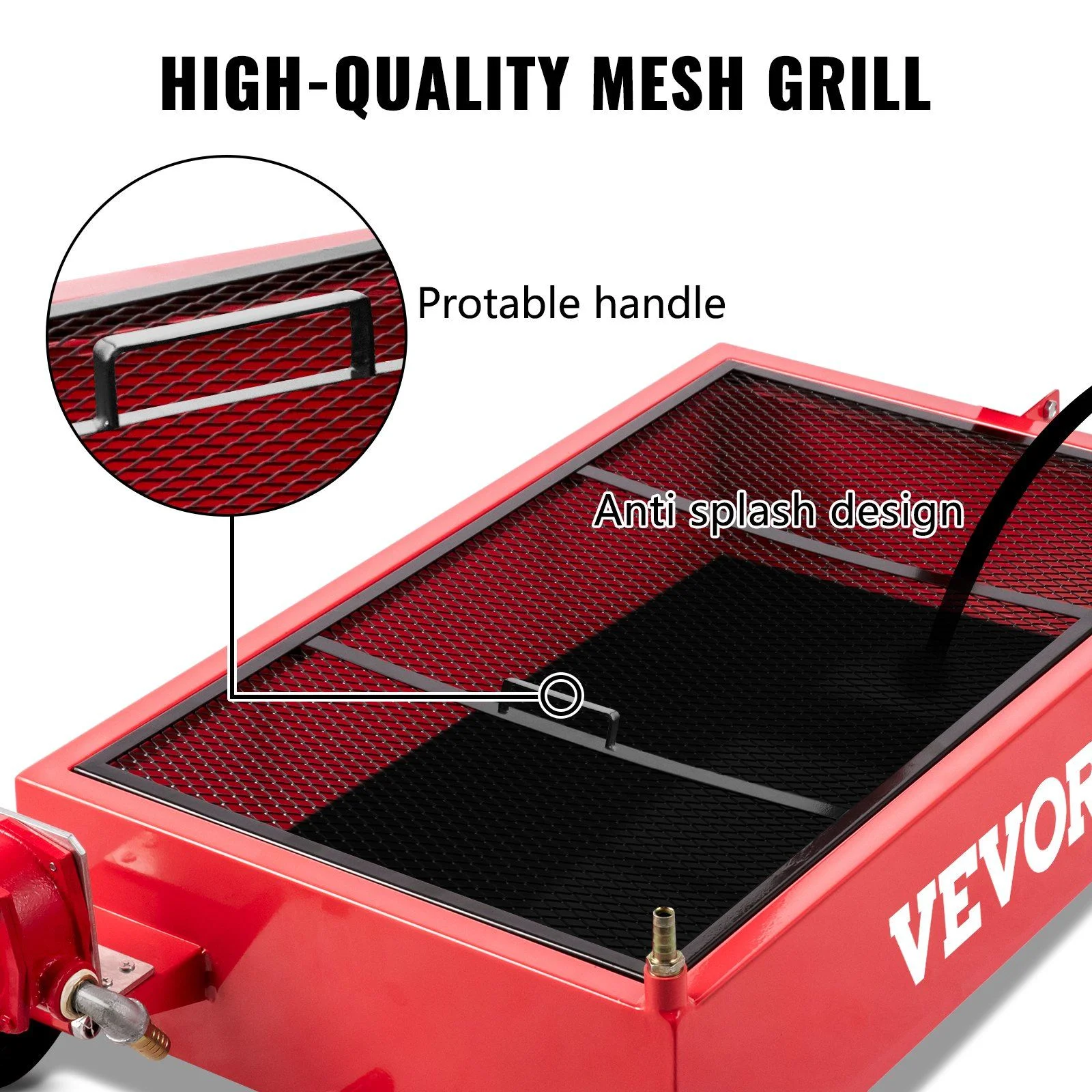 Large 20 Gallon Oil Drain Pan 76L Capacity, Includes Pump, Hose Swivel Wheels, Low Profile Oil Change Tank for Cars, SUVs, Trucks - Image 6