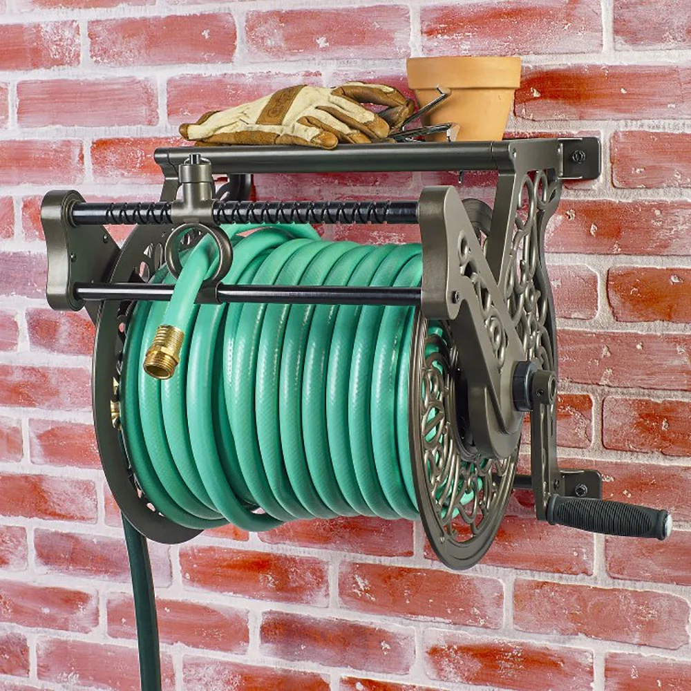 Wall Mounted Heavy Gauge Aluminum Hanging Hose Reel with Guide - Image 4
