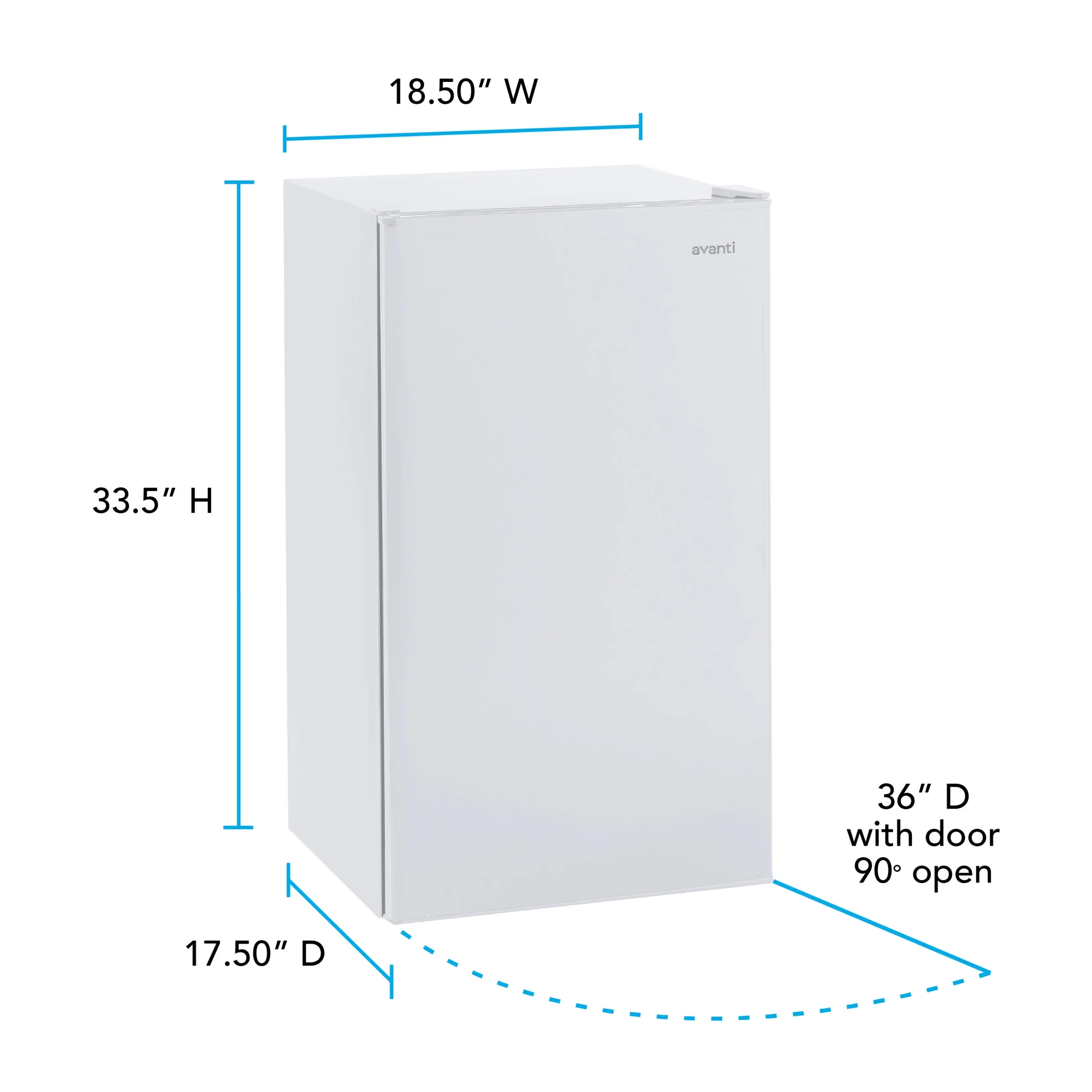 3.2 cu. ft. Compact Refrigerator, Mini-Fridge, in White (RM3306W)(White) - Image 2