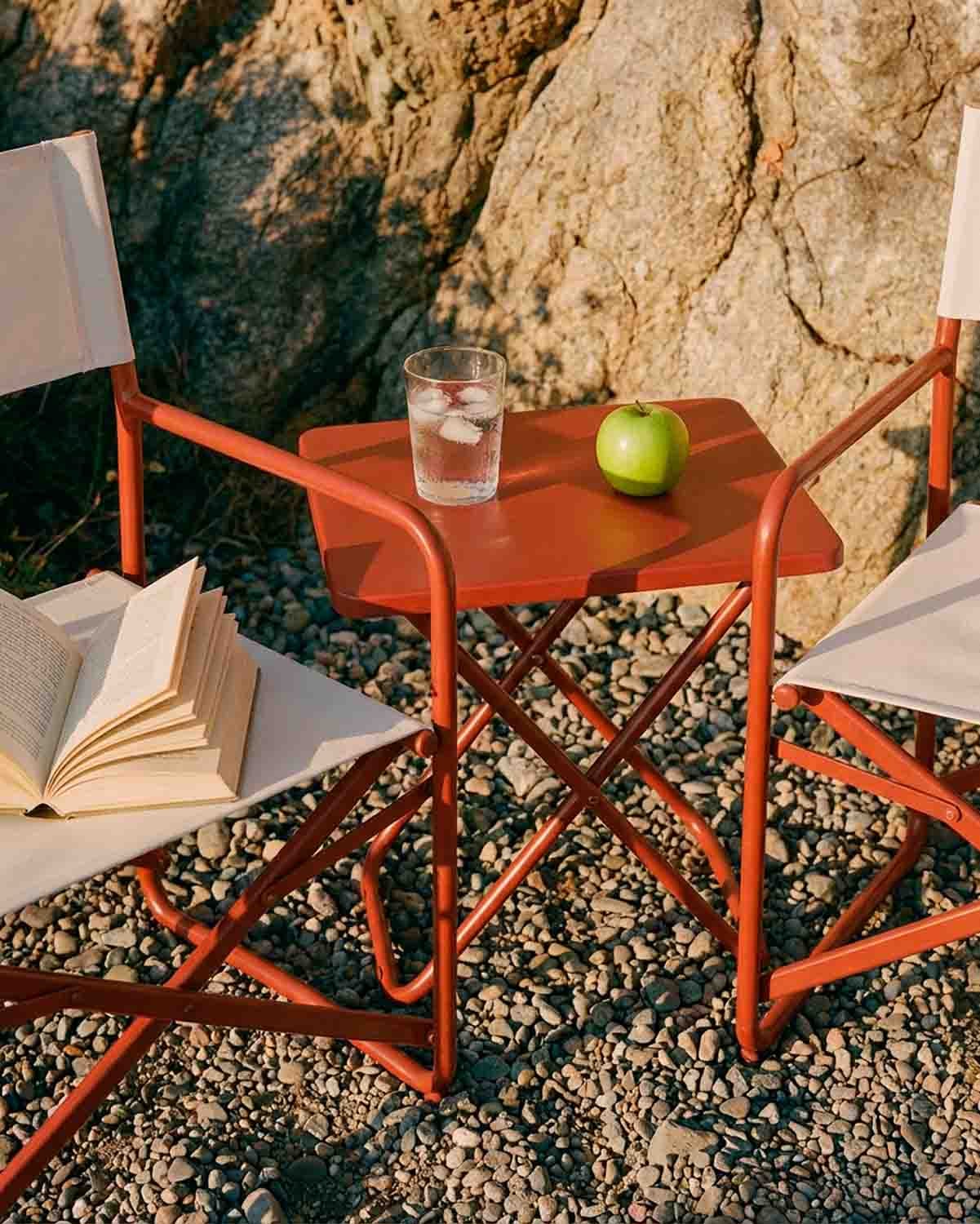 Bowye - Mesa Auxiliar Plegable de Exterior de Metal (50x50 cm) Bowye