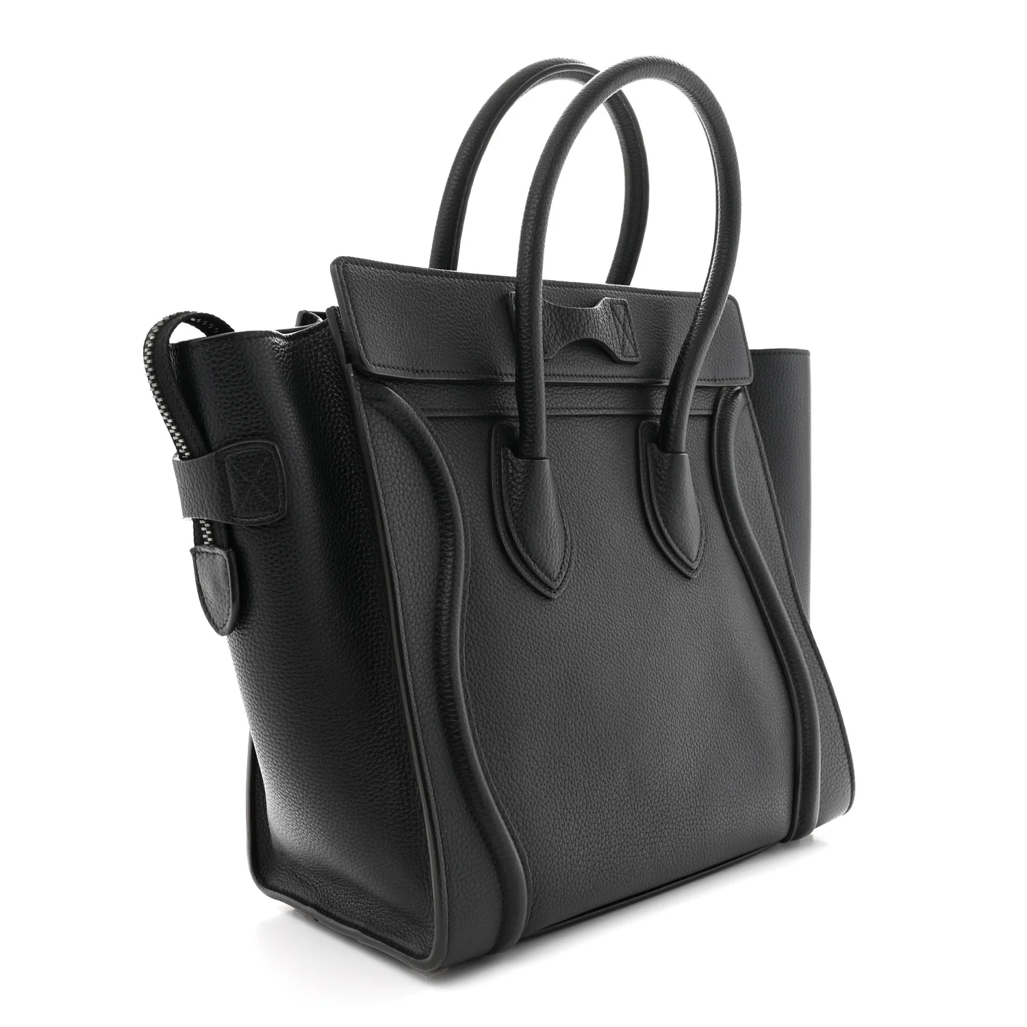 Drummed Calfskin Micro Luggage Black