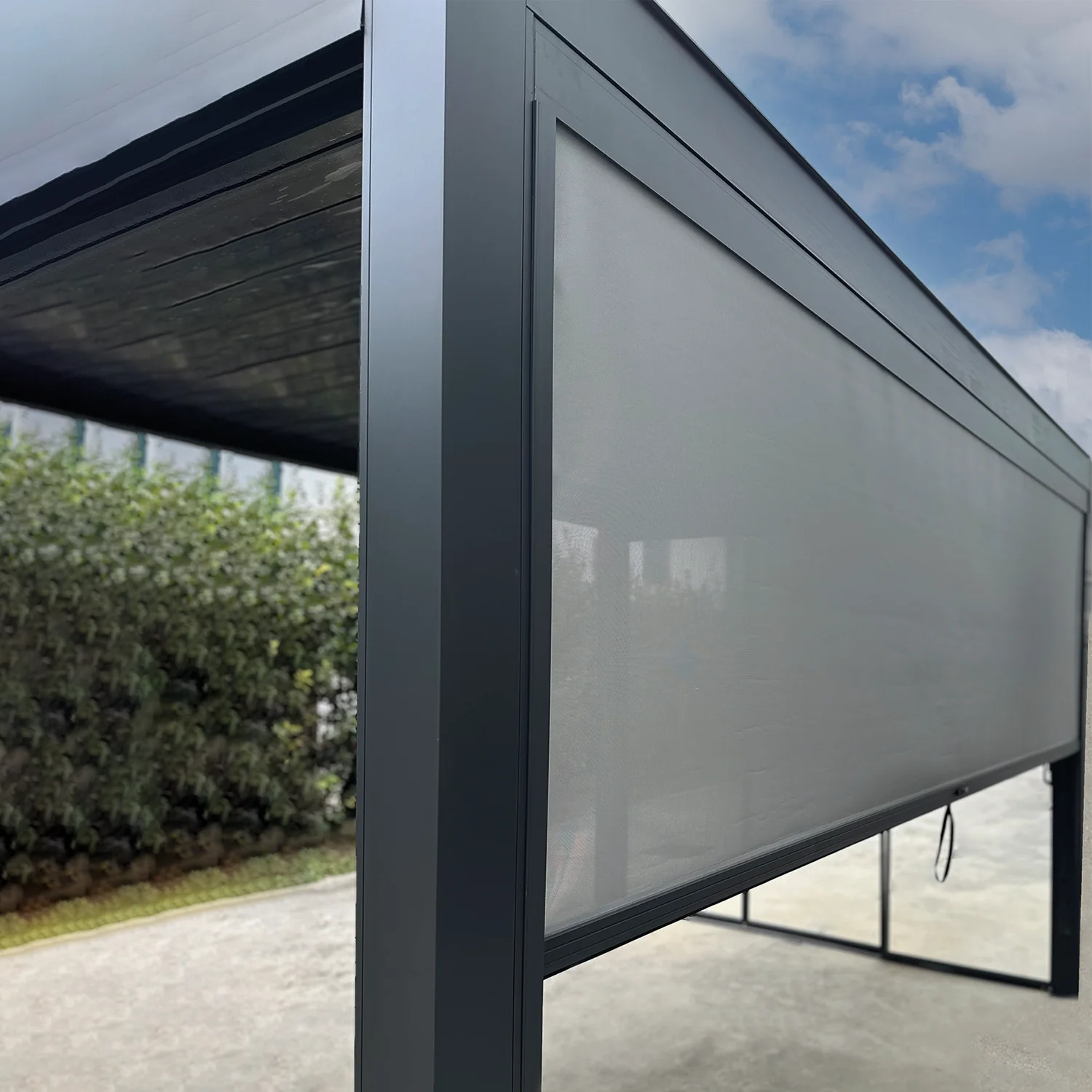VERDELOOK - Tenda Screen a Caduta Grigia Lato 4 metri - Accessori per Pergola Bioclimatica Atena