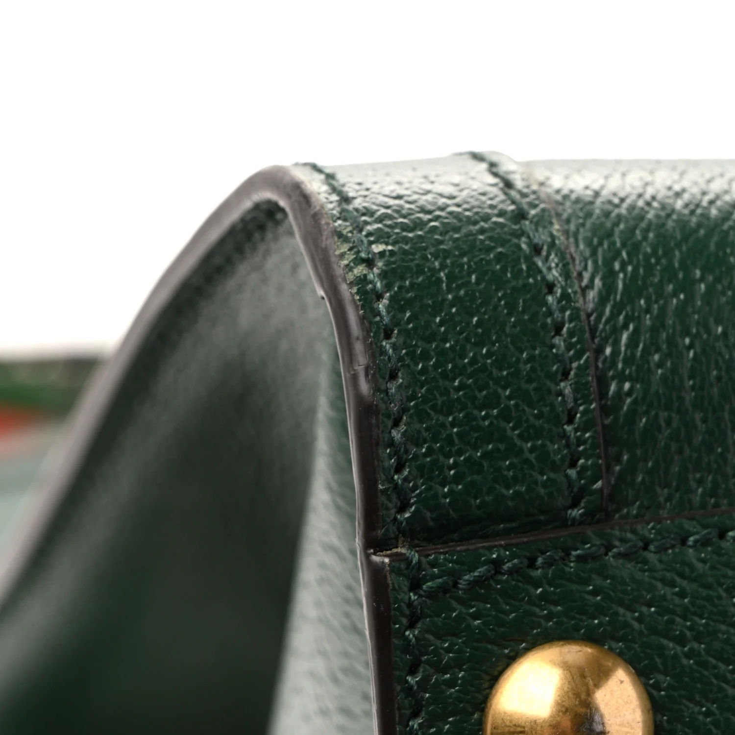 X Adidas Textured Dollar Calfskin Stripe Studded Maxi Diana Tote Bag Vintage Green Multicolor