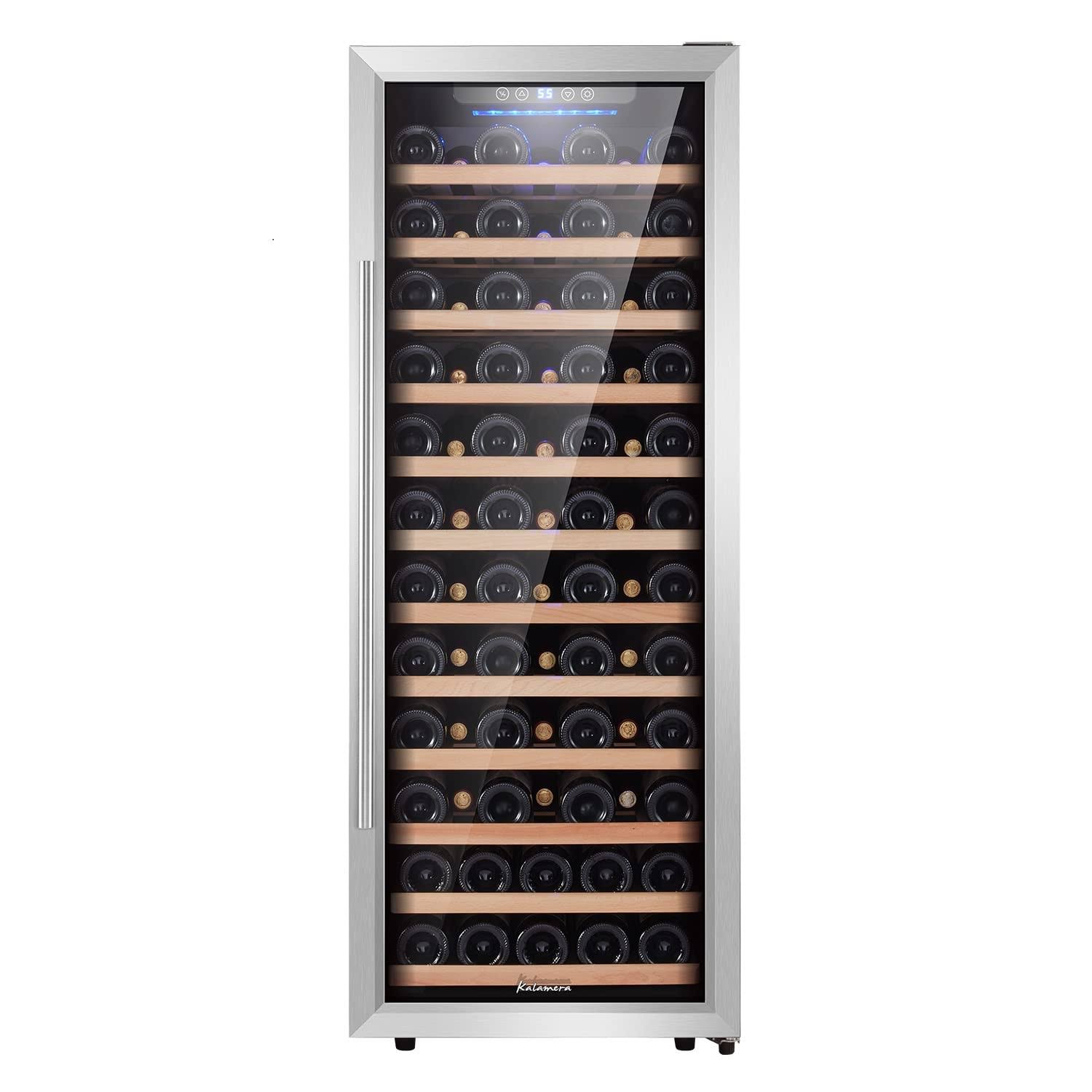 Kalamera 80 Bottle Freestanding Compressor Wine Cooler Single Zone with Touch Control