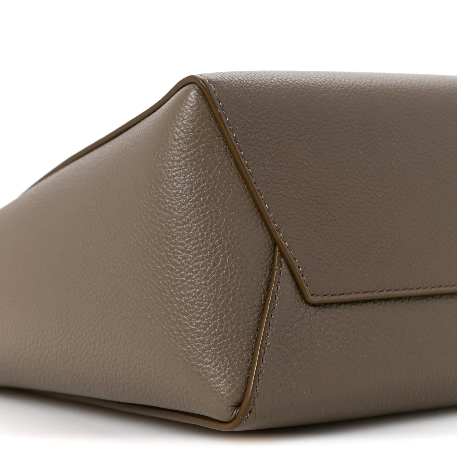 Soft Grained Calfskin Small Sangle Bucket Bag Taupe