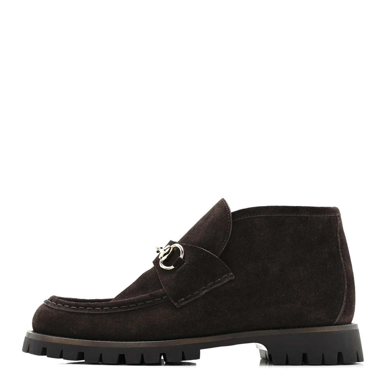 Suede Horsebit Ankle Boots 38 Dark Brown