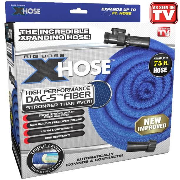 Xhose Garden Hose Water Hose Expandable Hose DAC Fiber Hose 75ft, Size: 75', Blue