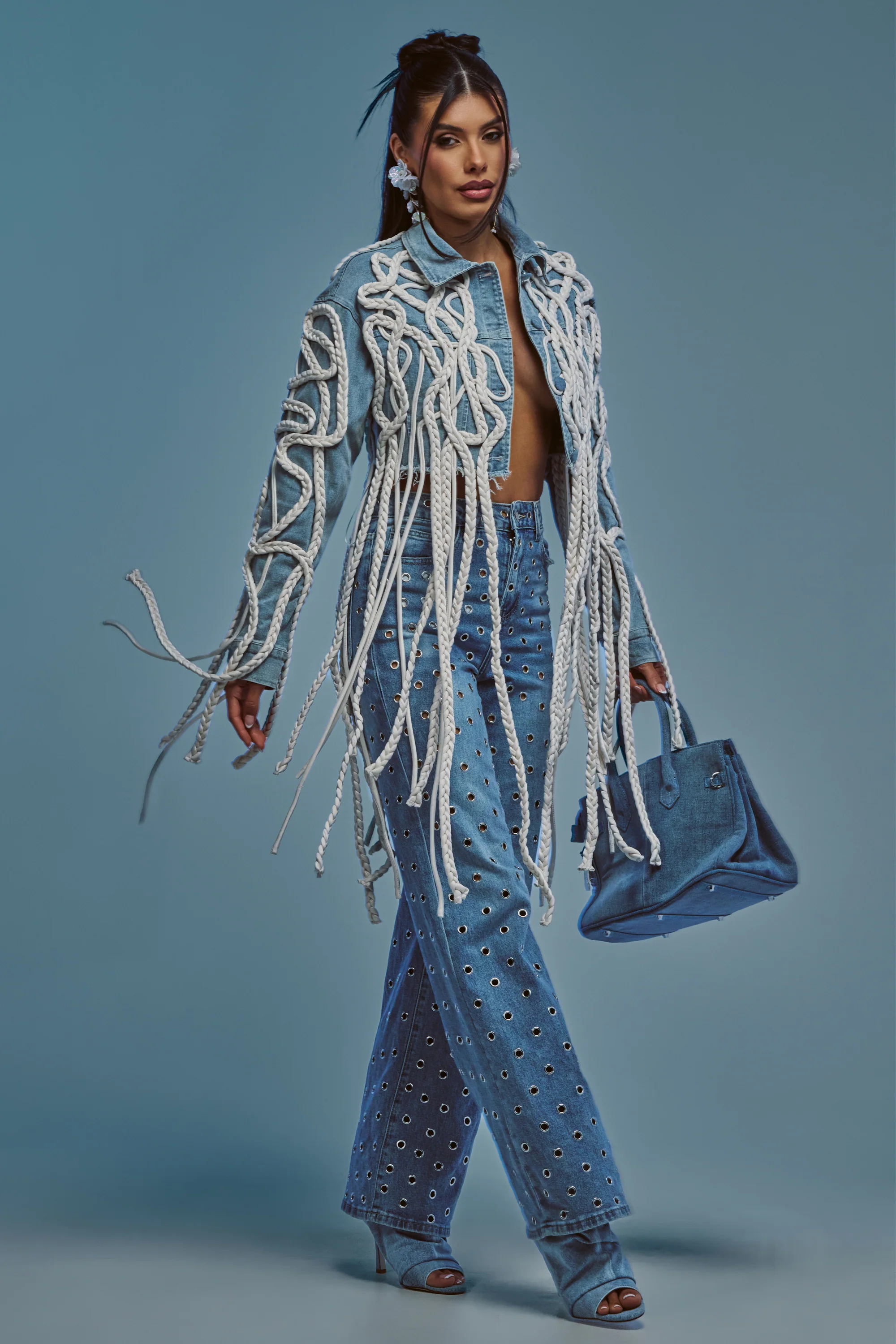 KEEP MOVING TASSEL DENIM JACKET - Akira Store