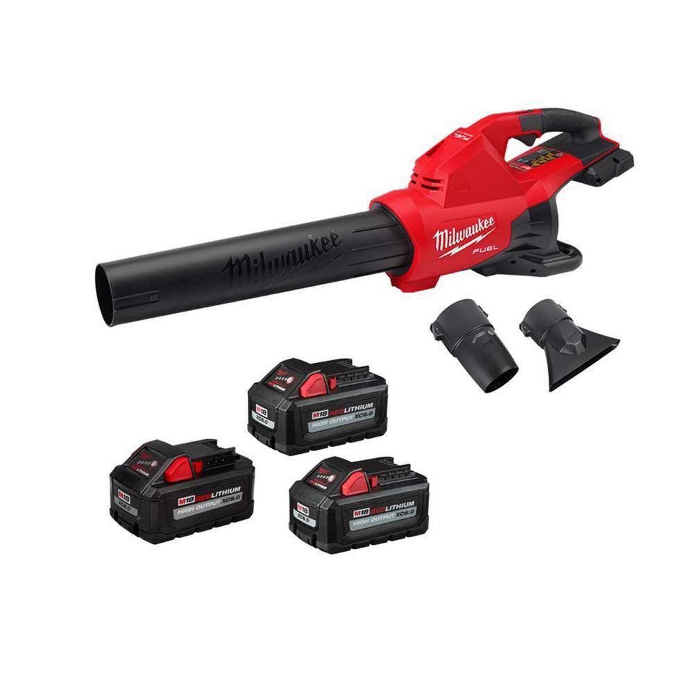 Milwaukee M18 Fuel Dual Battery 145 MPH 600 CFM 18V Lithium-Ion Brushless Cordless Handheld Blower w/(3) Batteries