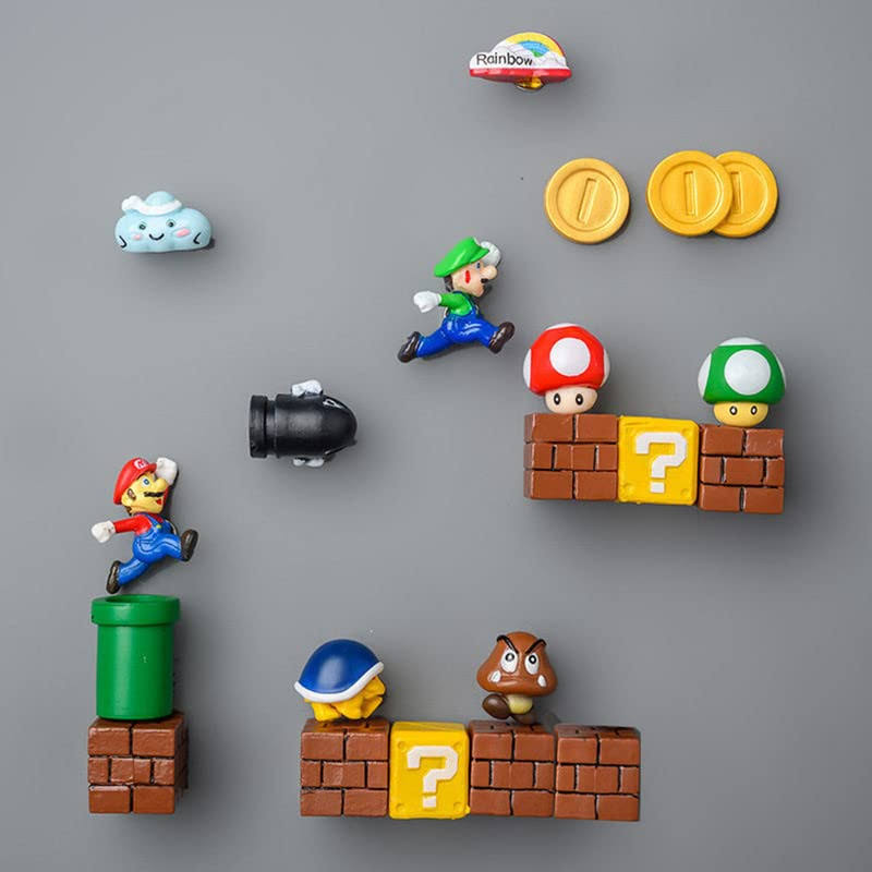 Rosefinch 20 Pcs Super Mario Fridge Magnets - 3D Refrigerator Magnets Set,Office Magnets,calendar Magnet,Whiteboard Magnets,christmas Magn