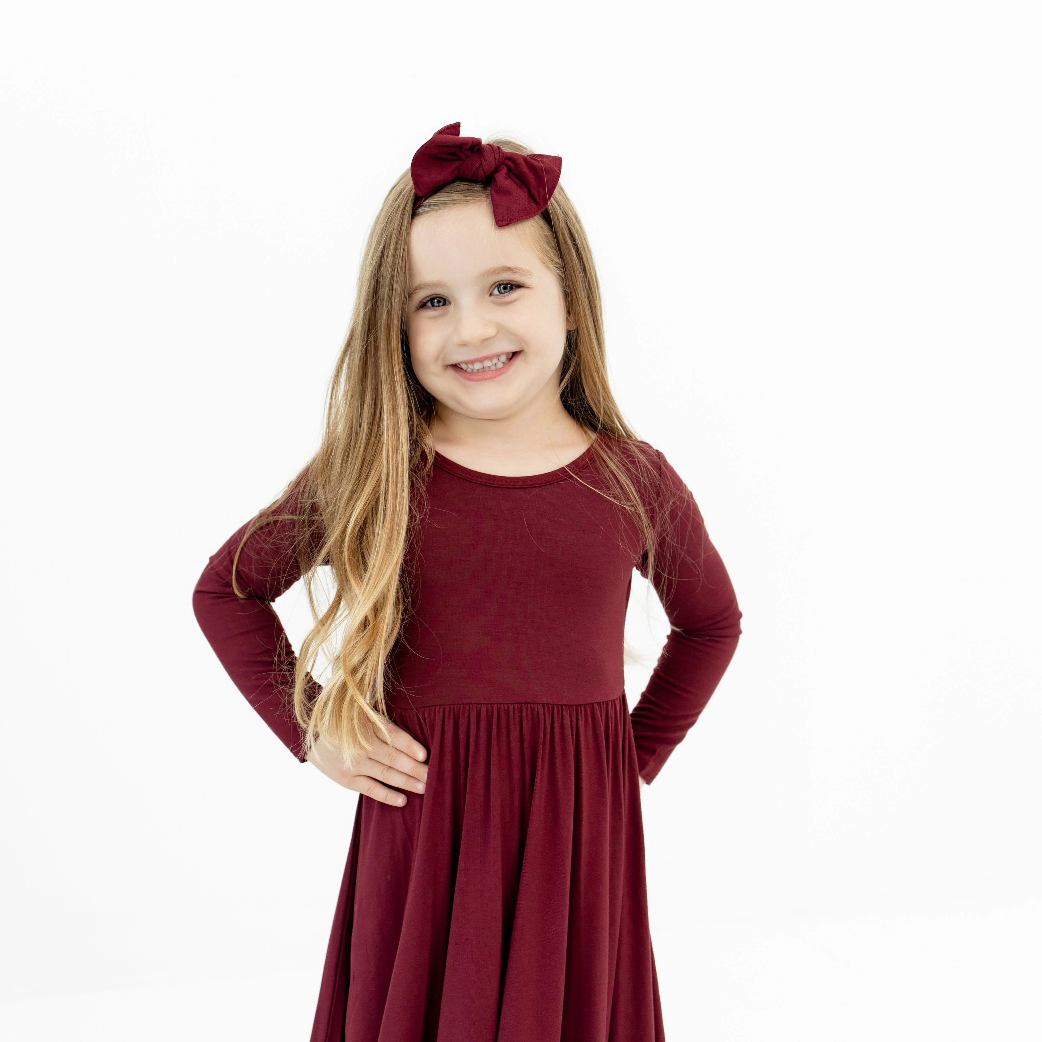 Knotted Bow Headband in Burgundy