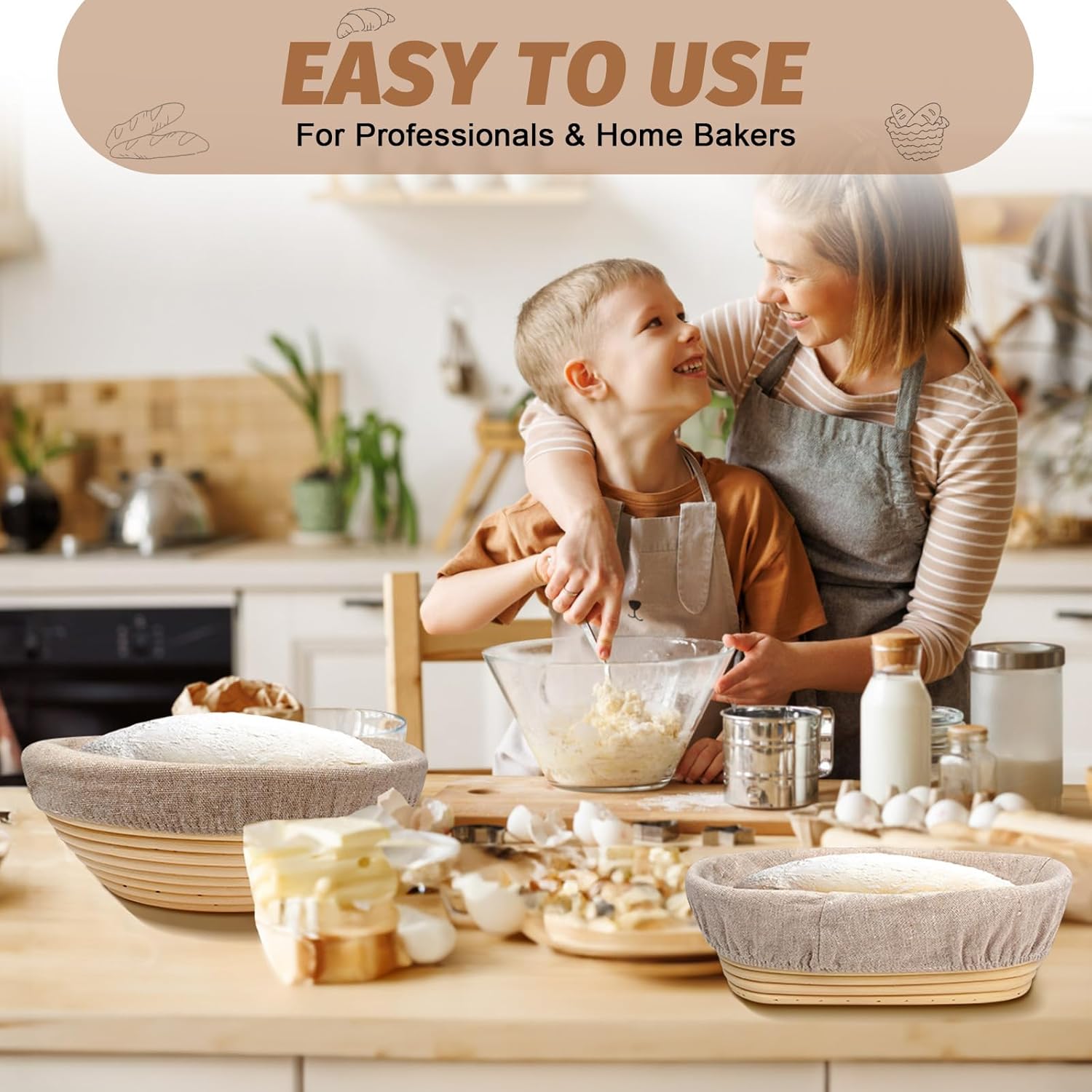 Sourdough Proofing Basket Gift Set, 9