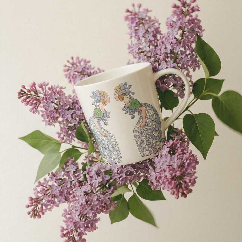 Elsa Beskow krus m/håndtak 40 cl lilla