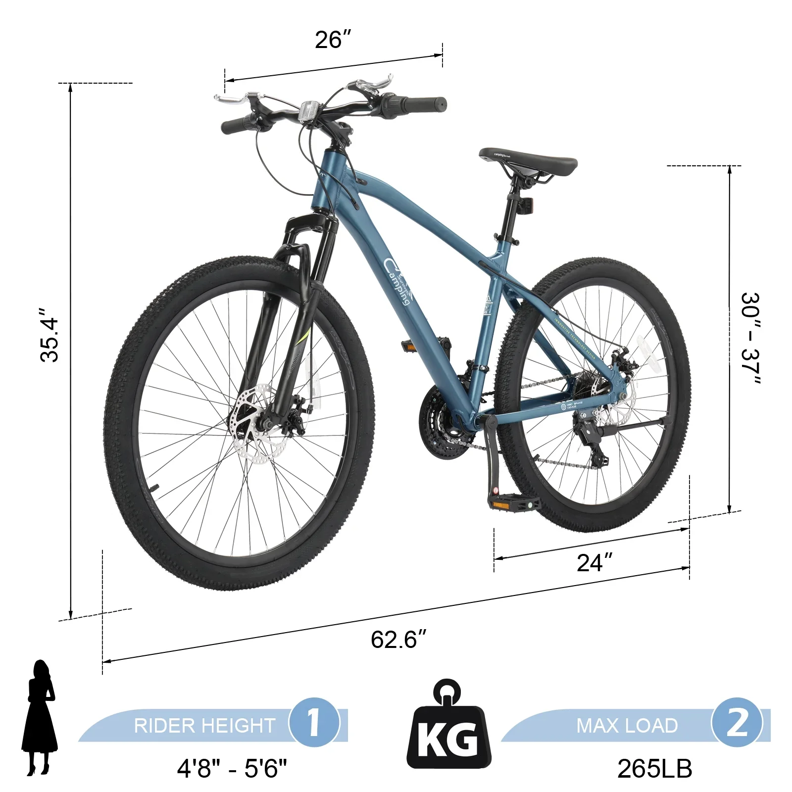 UBesGoo 24in Mountain Bike for Adults, Aluminum Frame Lightweight 21 Speeds Men/Women Bike with Dual Disc Brake, Twist Shifters, Green