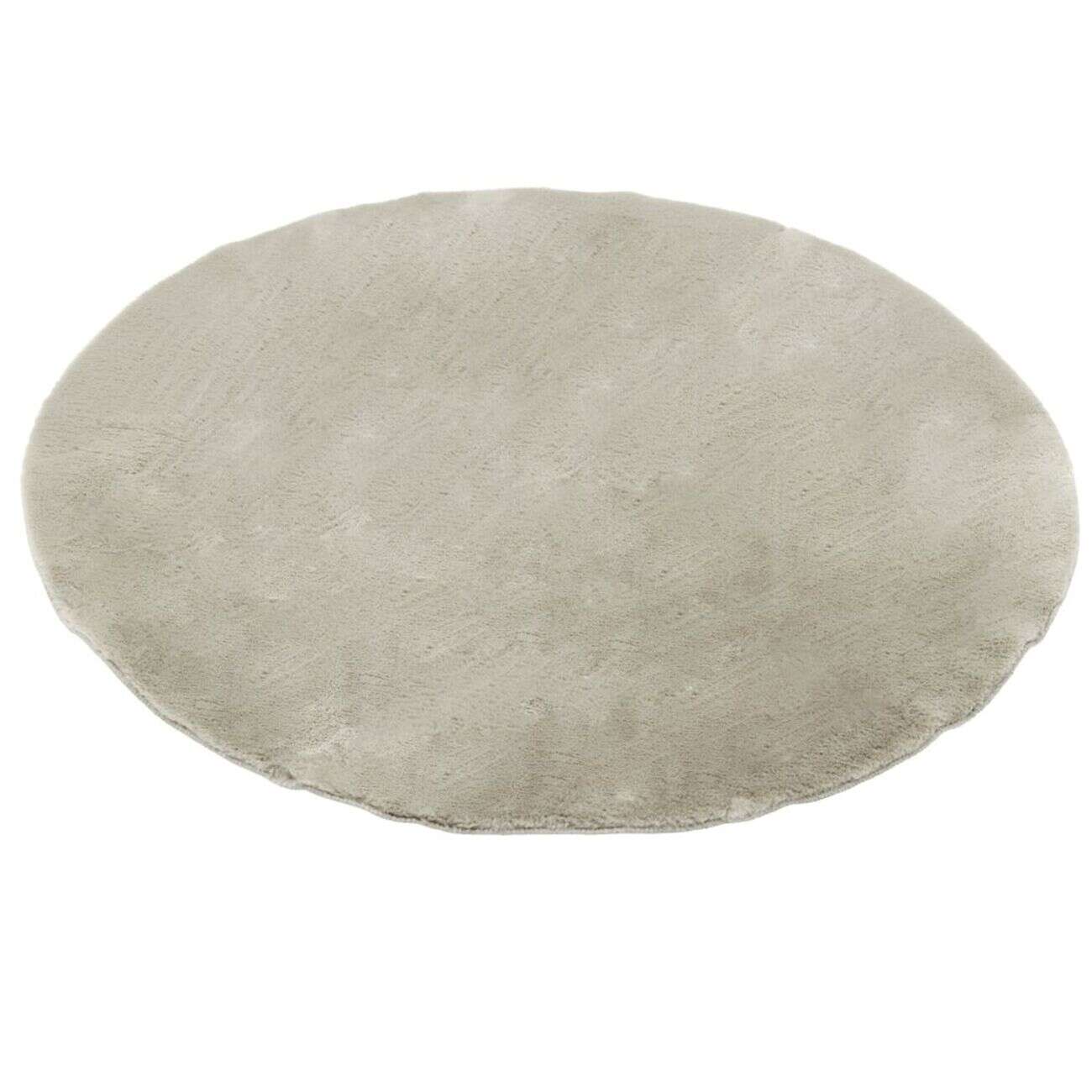 Tapis fausse fourrure marron taupe Ø80cm