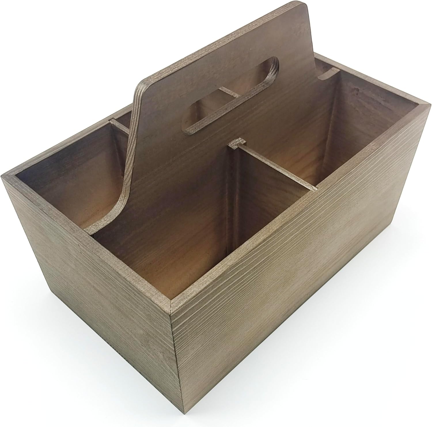 Stackable portable handheld storage box, suitable for storing school supplies, office supplies, handicrafts, or kitchen and bathroom items (rectangular wooden)