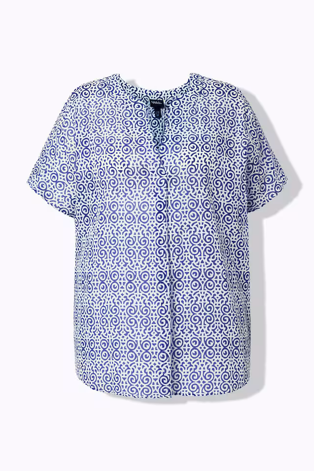 Printed Split Neck Blouse