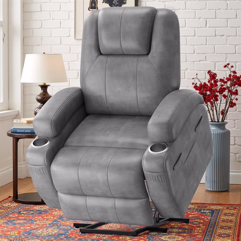 power lift electric Massage recliner chair Oversized Single Sofa with Cup Holder for elderly,Black(Black) - Image 5