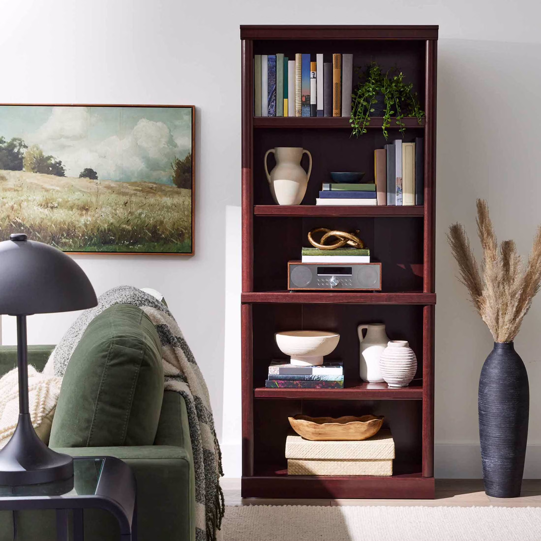 Better Homes & Gardens 71 Ashwood Road 5 Shelf Bookcase, Black Finish
