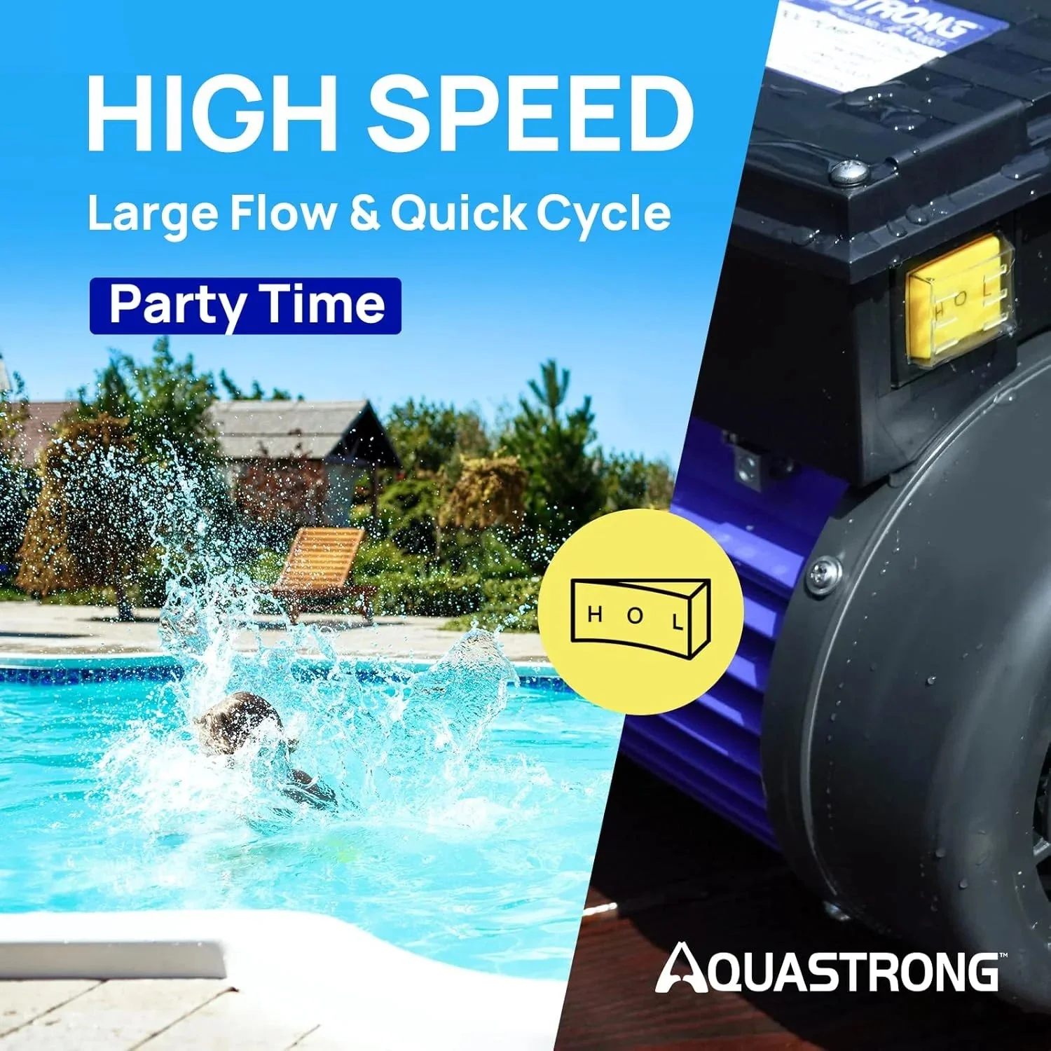 Aquastrong in Above Ground Pool Pump High Flow with Timer 2HP 8917 Gph 220V