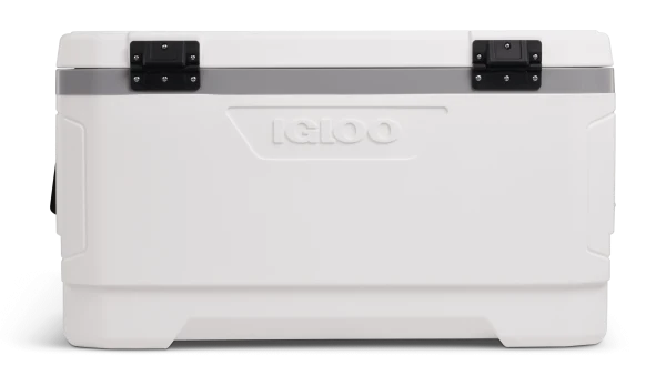 Igloo Marine Ultra 100 Qt Cooler, White & Moonscape Hard Side Ice Chest with UV Protection, Fish Ruler & Drain Plug