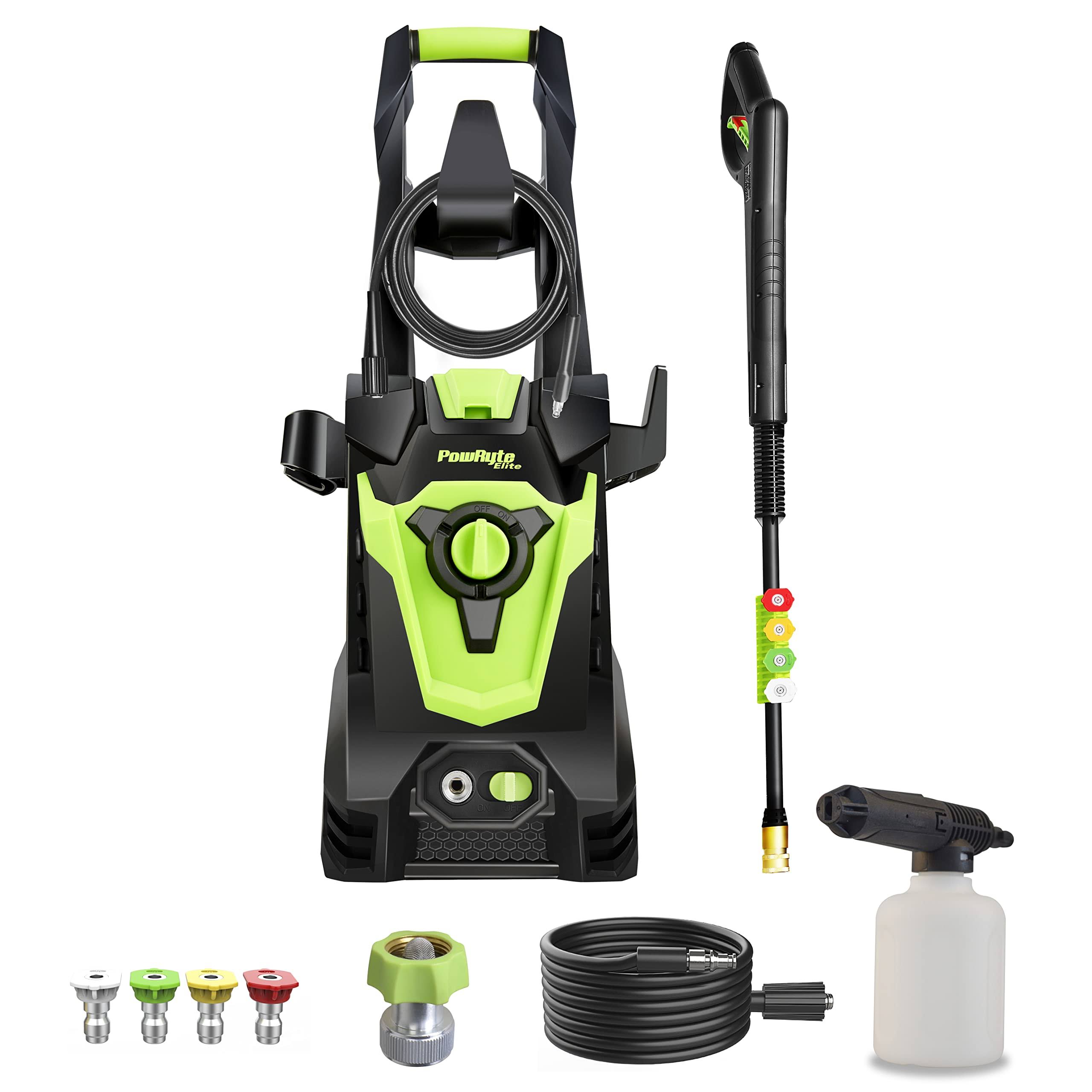 Powryte Electric Pressure Washer, Foam Cannon, 4 Different Pressure Tips, Power Washer, 3800 PSI 2.4 GPM