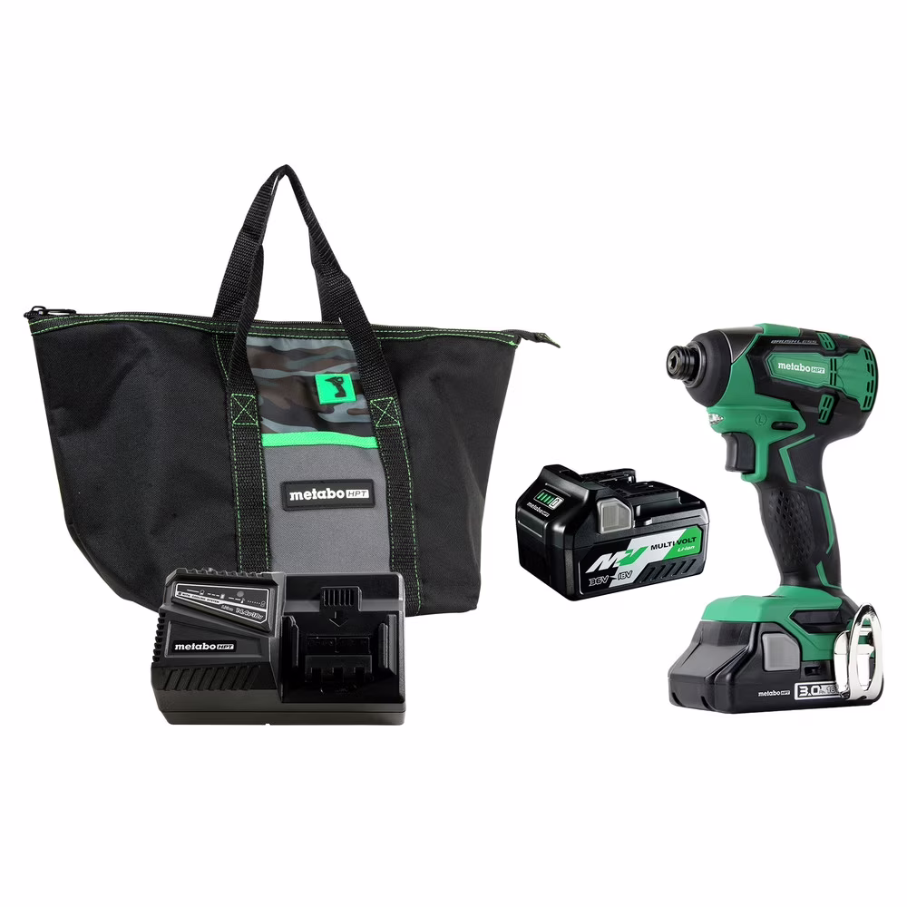 Metabo HPT WH18DBFL2TM 18V Brushless Lithium-Ion 1/4 in. Cordless Impact Driver Kit (3 Ah/5 Ah)