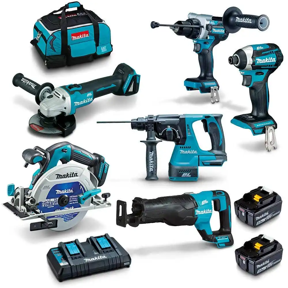 MAKITA KIT COMBO 18V SANS BALAIS 6 PIÈCES 2 X 5,0AH DLX6109TX1