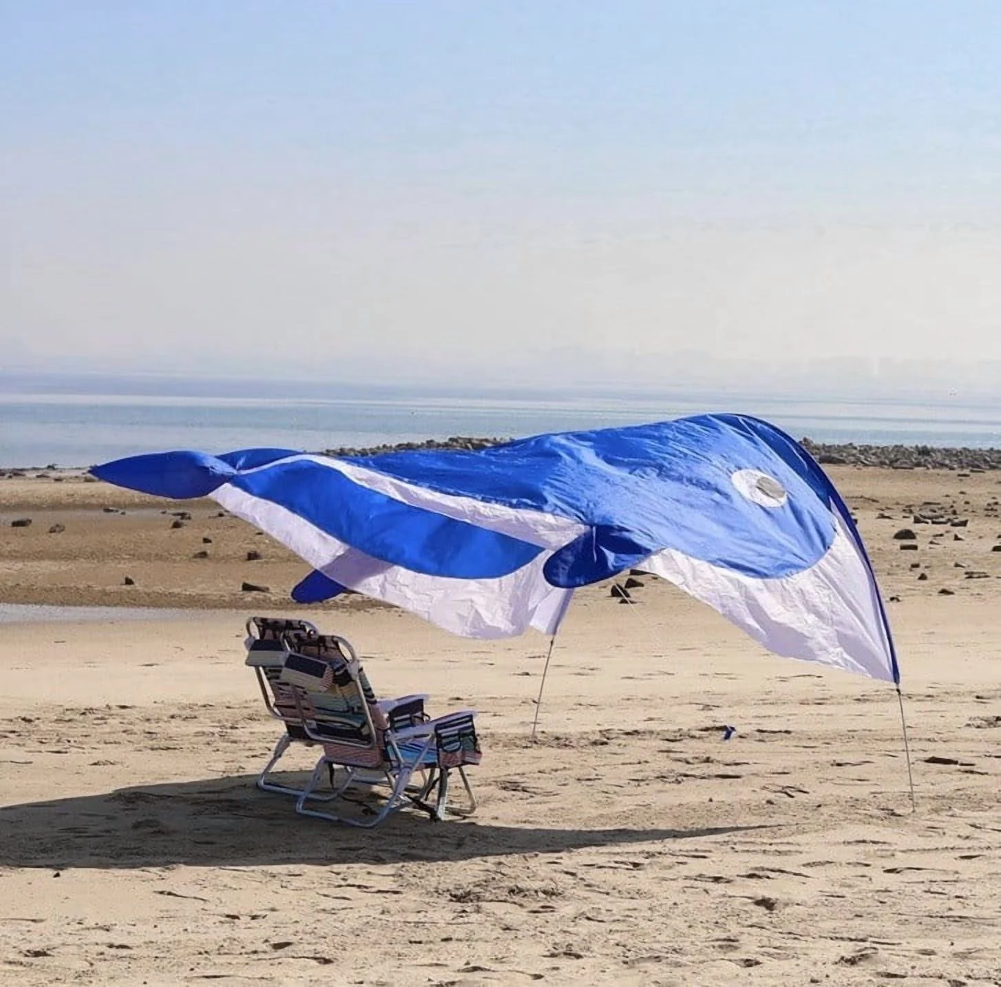 Portable Blue Beach Shade Tent - Lightweight 2.43 lb, Fits 2 - 3 People, Wind - Resistant Sun Shelter for Outdoor