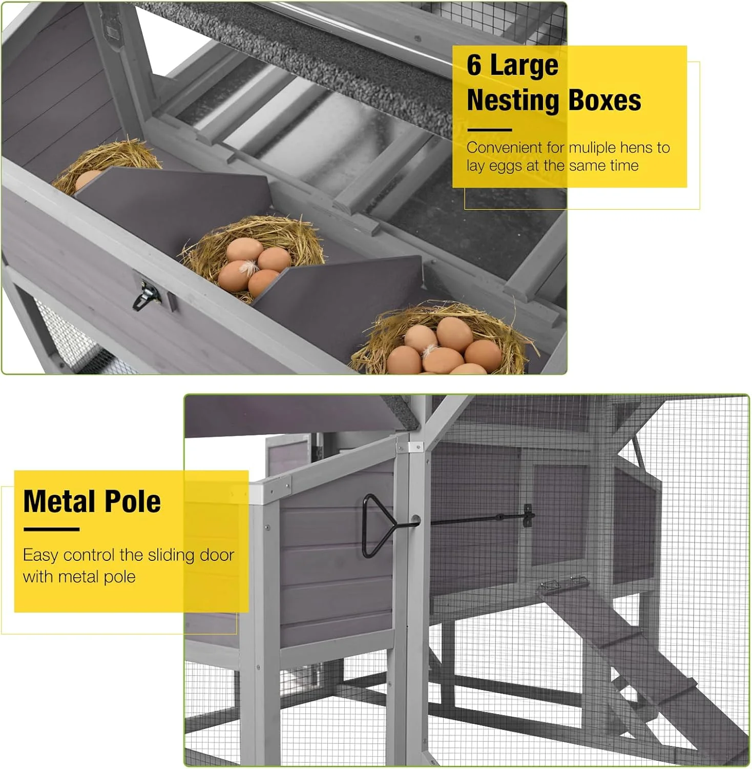 Chicken Coop Extra Large Chicken House Outdoor Poultry Cage for 8-10 Chickens(118.1" x 53.5" x 49.5") - Image 7