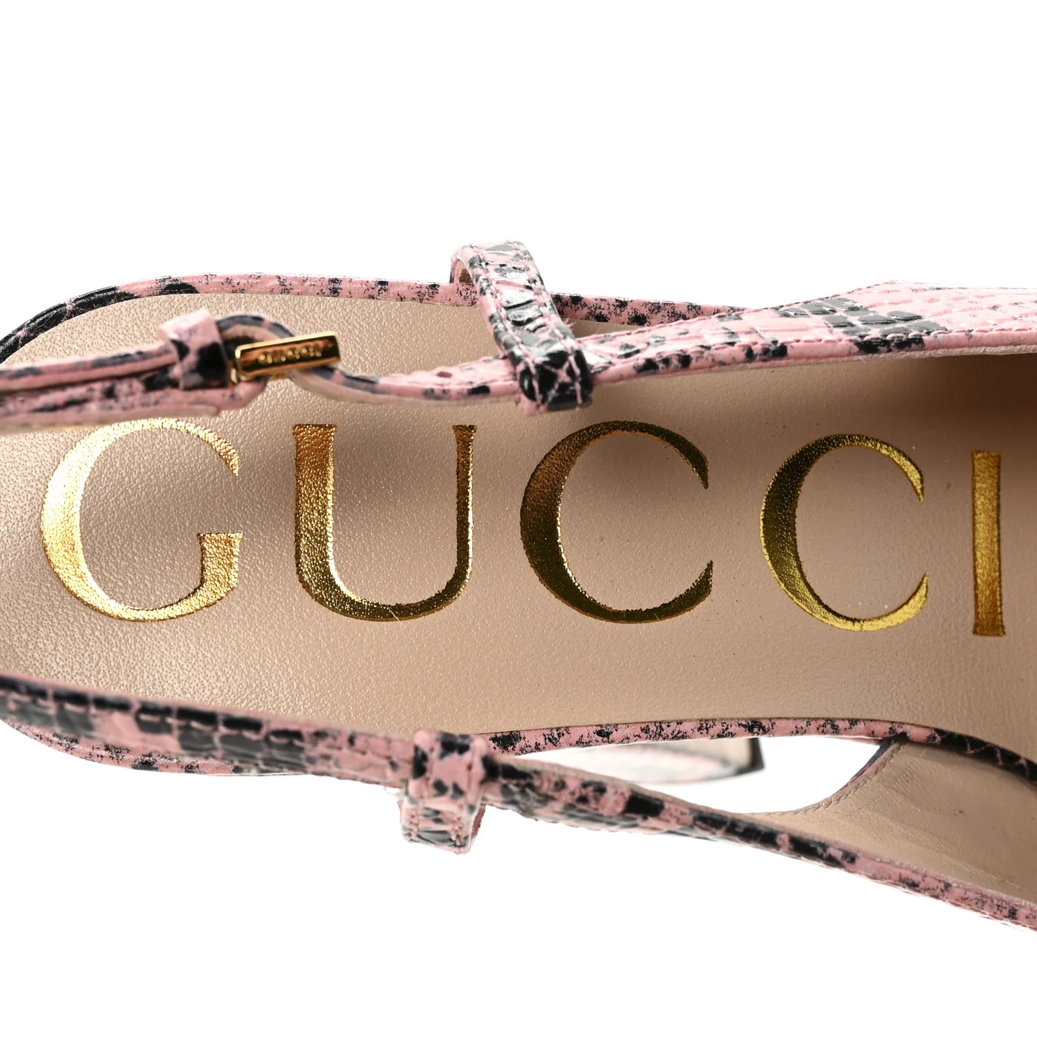 Calfskin Python Print Horsebit Platform 35/120mm Slingback Pumps 35 Wild Rose