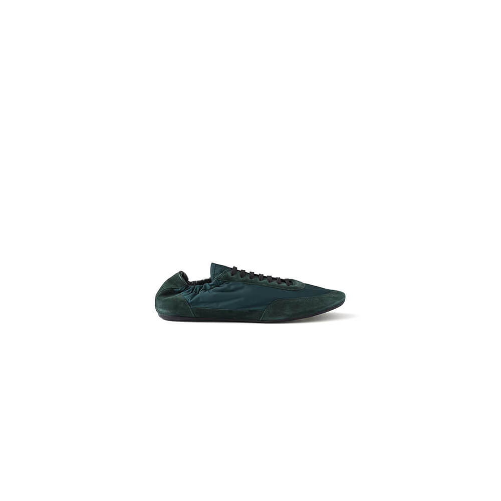 PRADA Collapse Re-Nylon and suede elasticized sneakers