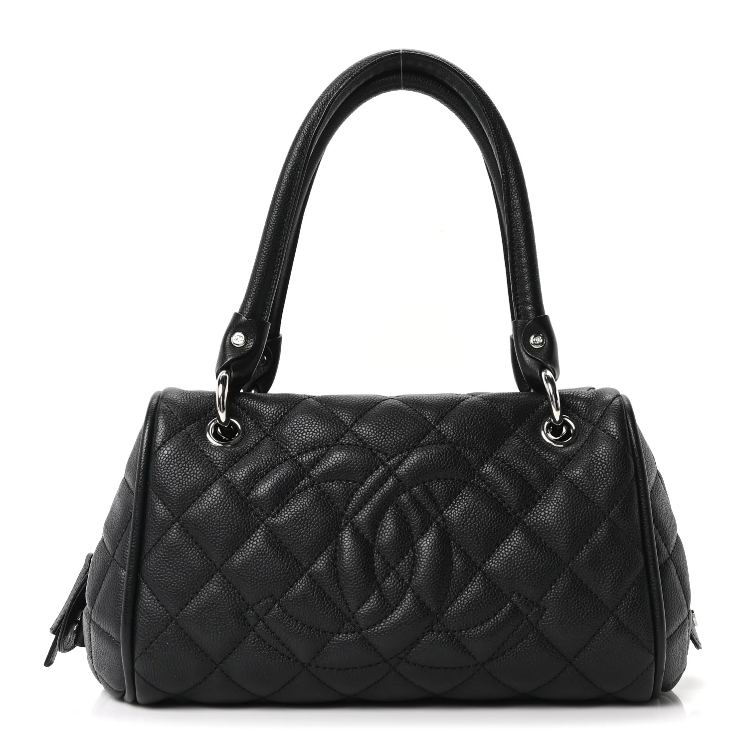 Caviar Quilted Timeless Bowler Black