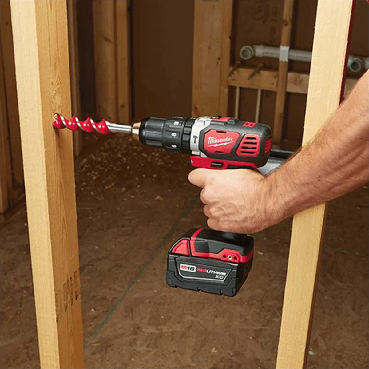 Milwaukee M18 1/2 Hammer Drill, 500 in-lbs, 18V, 0-1800 RPM, 2 Speeds