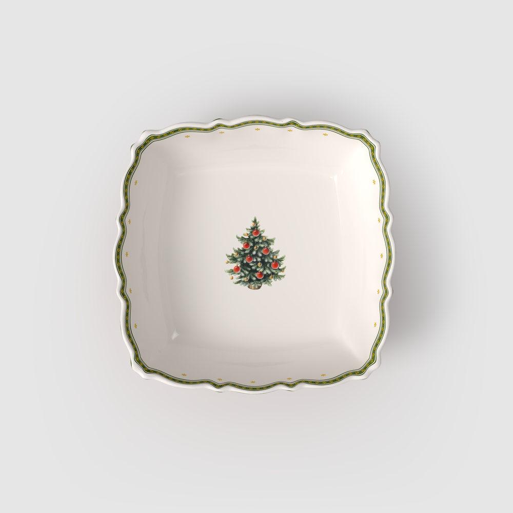 Toy's Delight Serving tray - Red, 6.3'' x 6.3'', Premium Porcelain