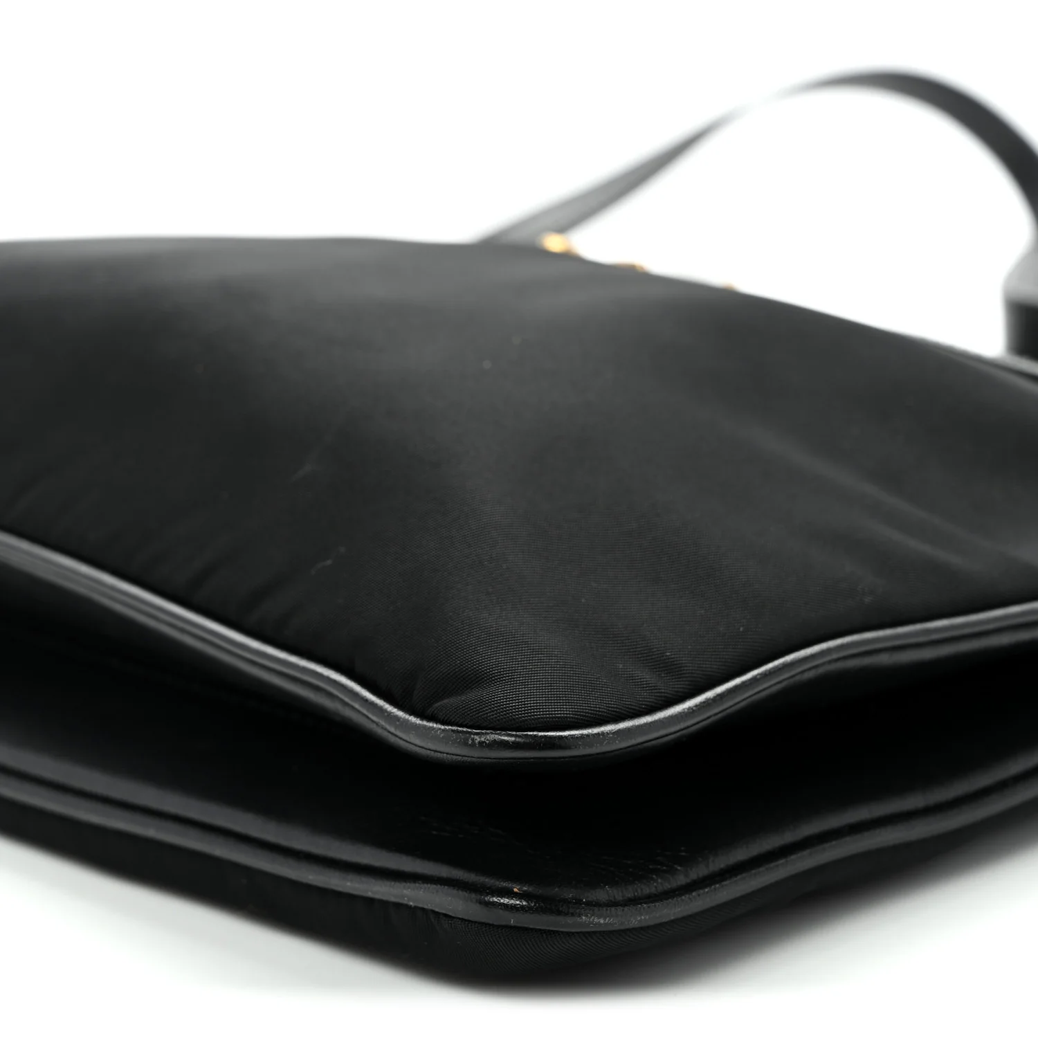 Tessuto Nylon Soft Calf Double Zip Crossbody Bag Black