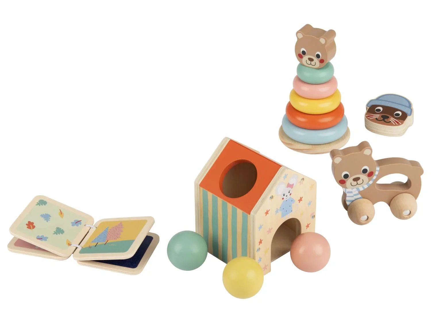 lupilu Bote de jeu et dapprentissage en bois