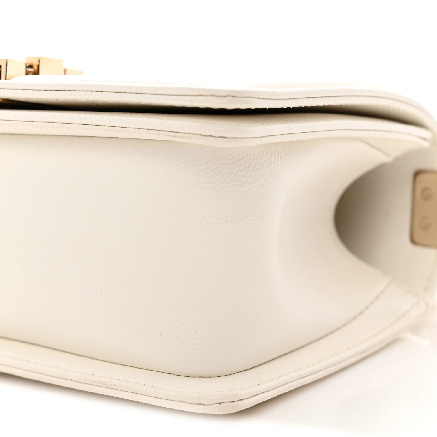 Caviar Quilted Small Boy Flap White