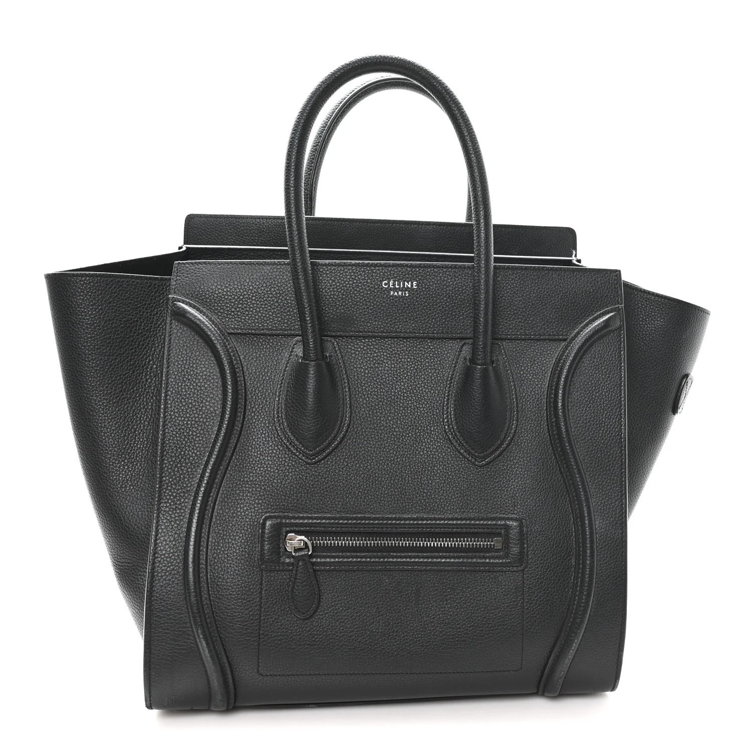 Drummed Calfskin Mini Luggage Black