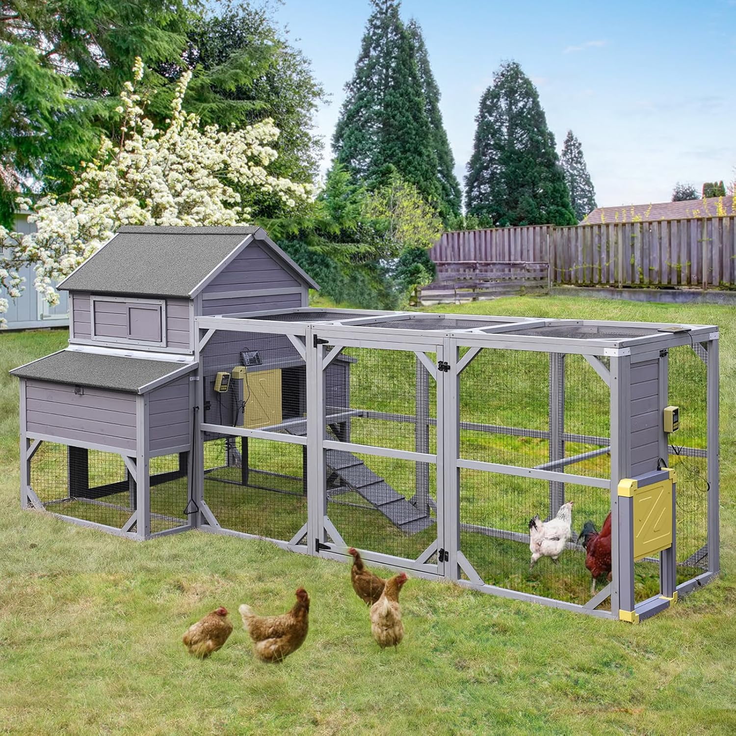 Chicken Coop Extra Large Chicken House Outdoor Poultry Cage for 8-10 Chickens(118.1" x 53.5" x 49.5") - Image 9